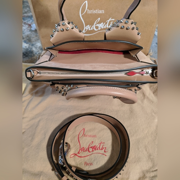 Christian Louboutin Eloise Satchel Spiked Leather Suede - Picture 11 of 12